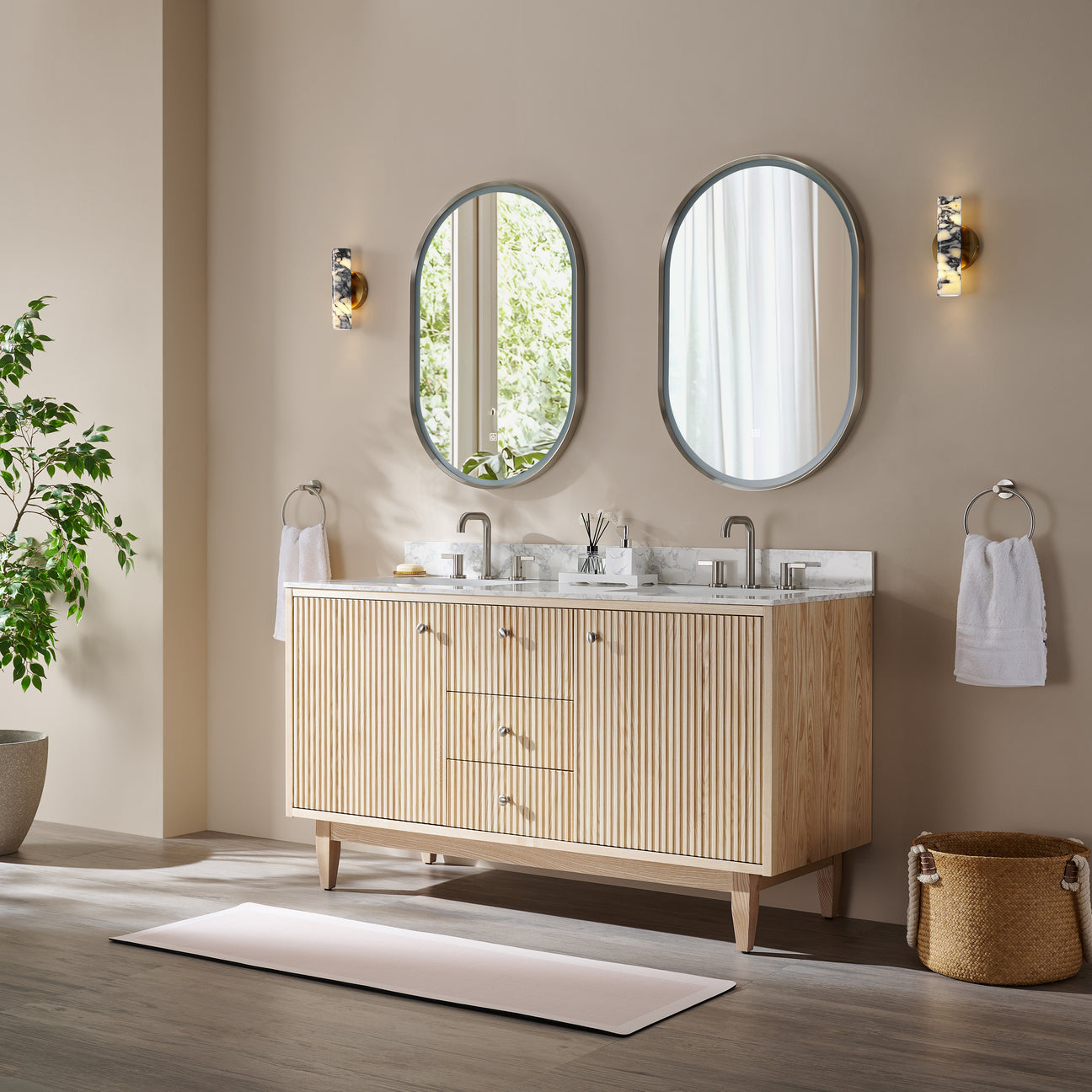 Tineo 60'' Double Bathroom Vanity
