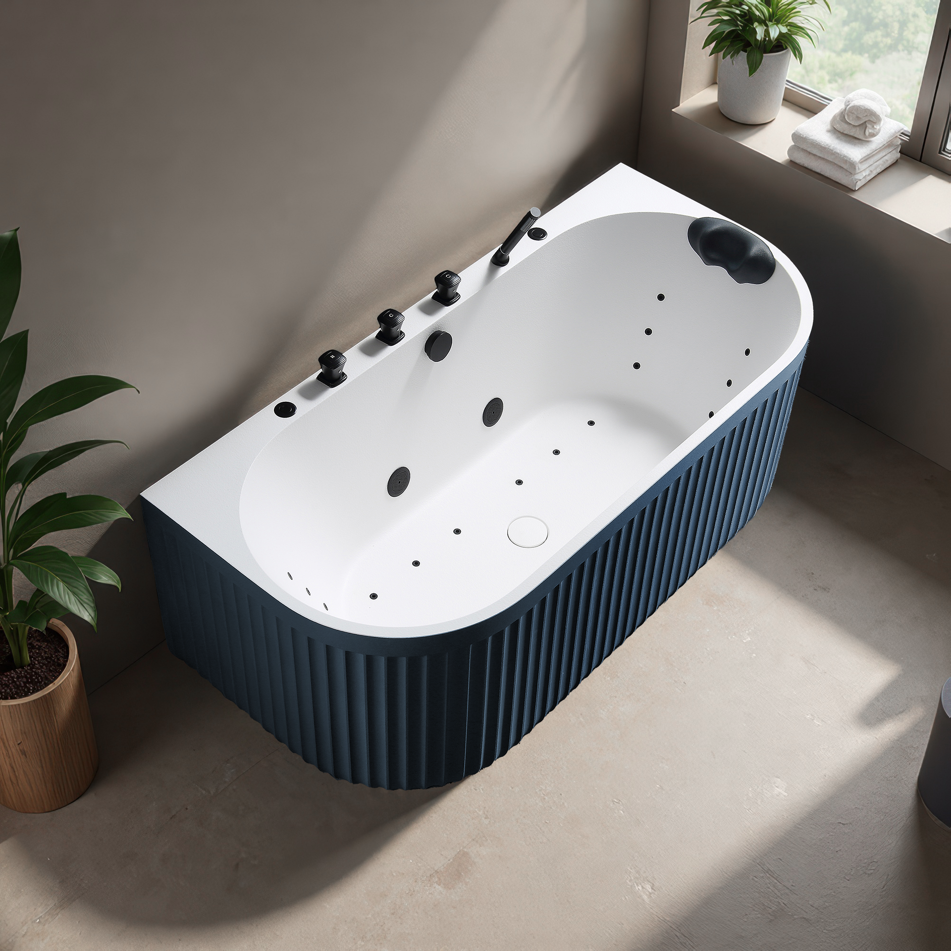 67 '' Eterna Stone Hydrotherapy Freestanding Whirlpool