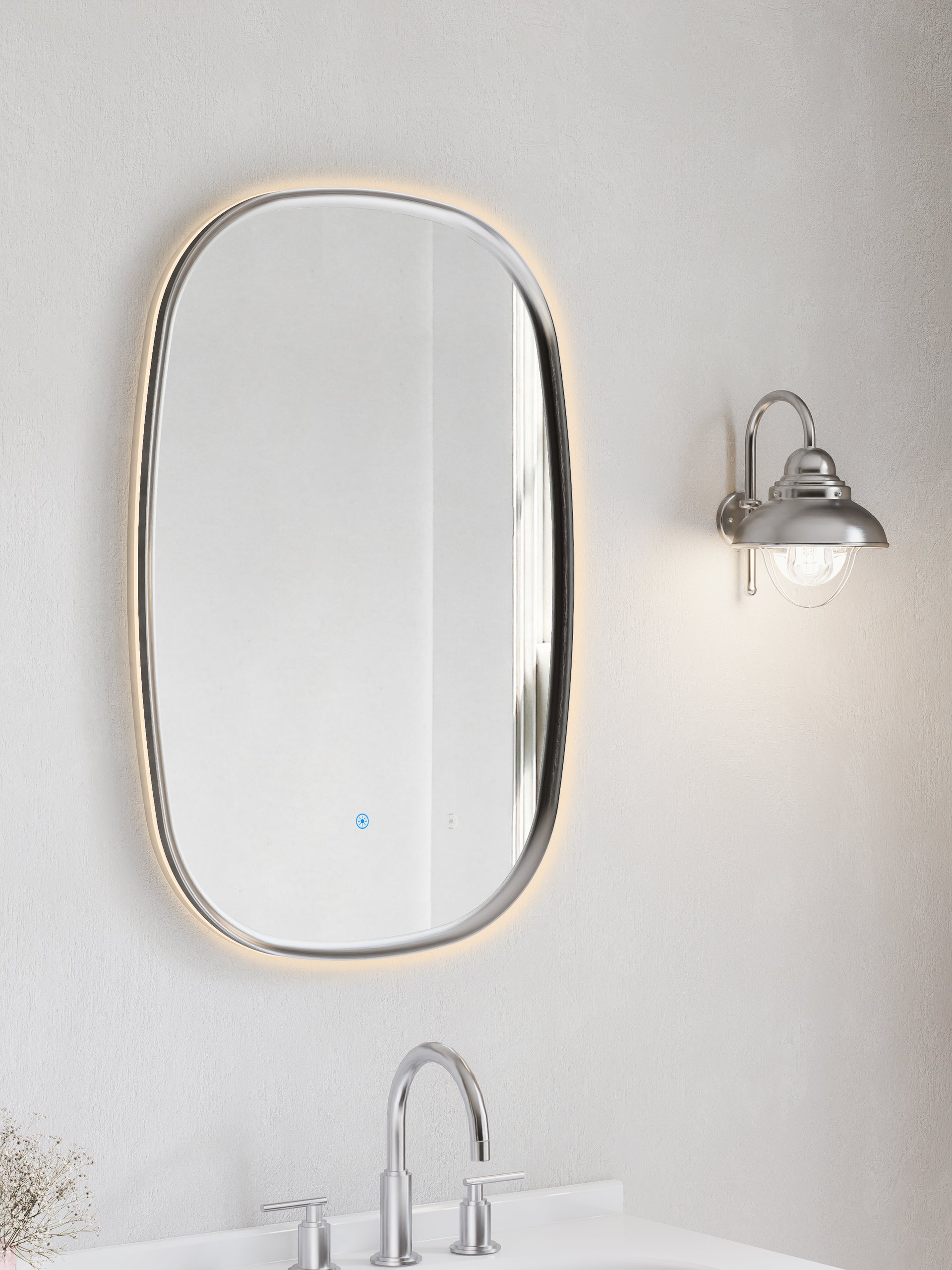 Legacy Oval Bath Wall Mirror in Nickel