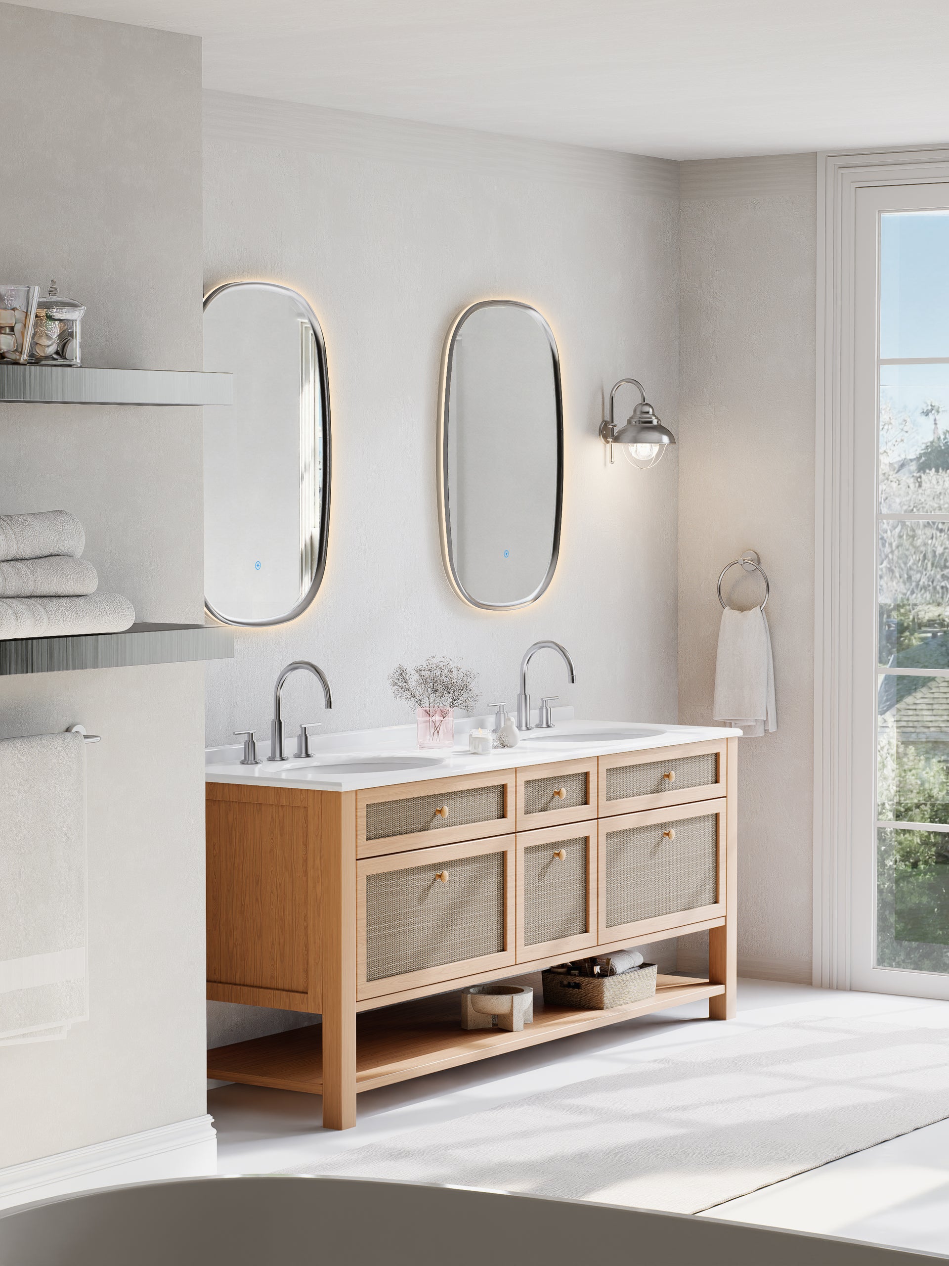 Legacy Oval Bath Wall Mirror in Nickel